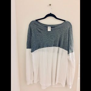 Pink Victoria’s Secret Grey Color Block Tee